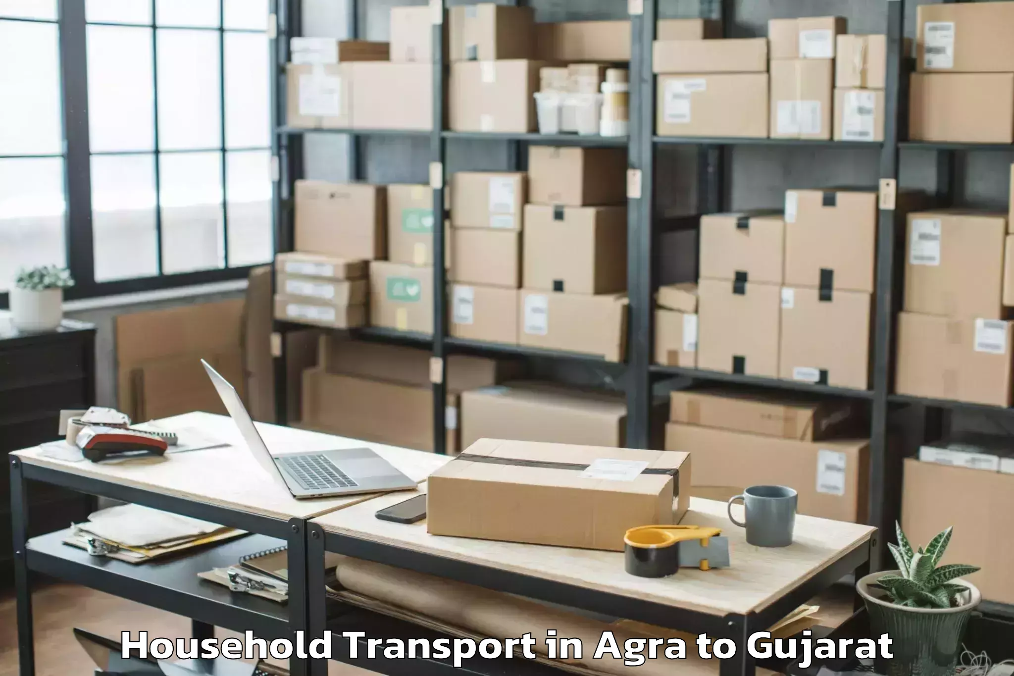 Easy Agra to Indus University Ahmedabad Household Transport Booking